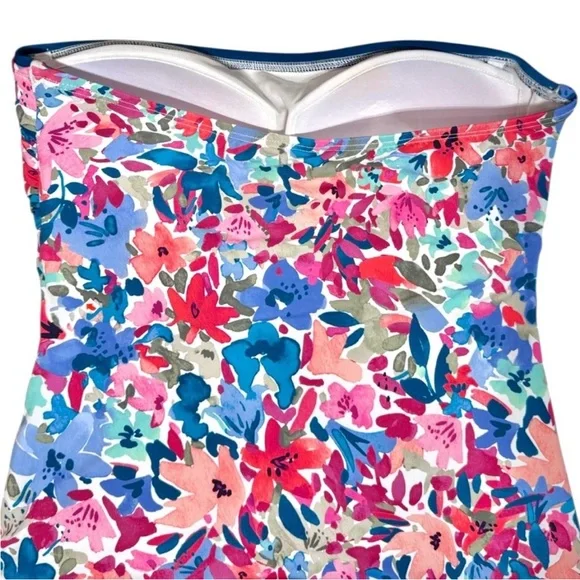 Tommy Bahama Watercolor Floral Bandeau Tankini Top - Picture 8 of 10